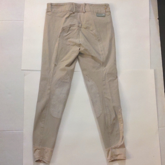 Piper SmartPak low rise side zip show breeches size 28R, with knee patch, tan - Picture 3 of 4
